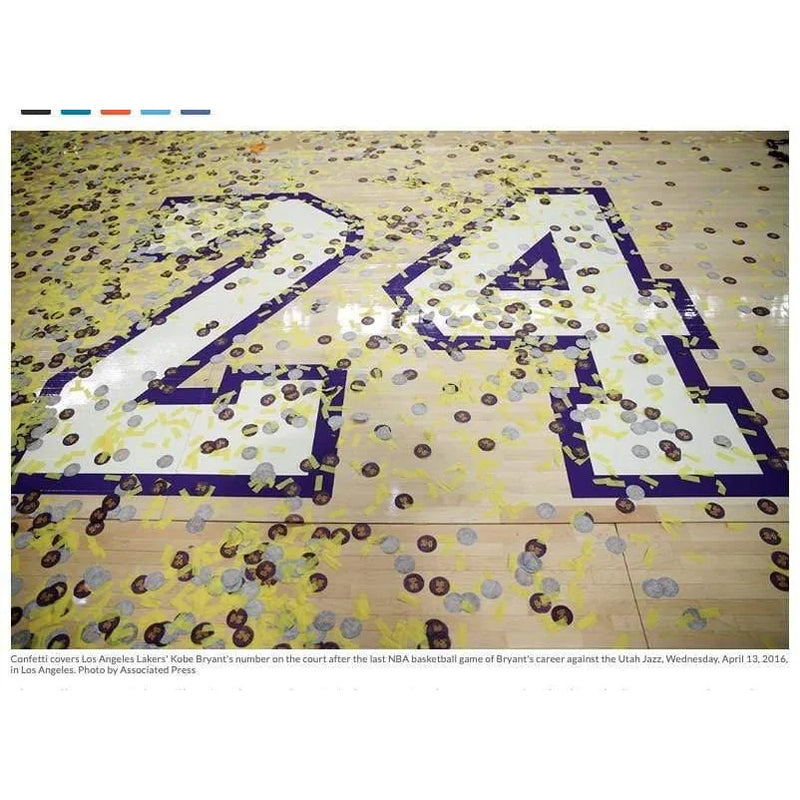 Kobe Bryant Final Lakers Game Used Authentic Confetti & Final Season Ticket Collage Framed #D/248