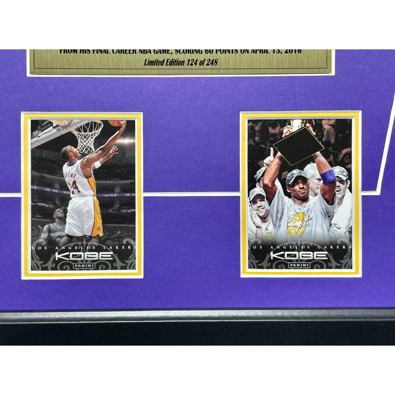 Kobe Bryant Final Lakers Game Used Authentic Confetti & Final Season Ticket Collage Framed #D/248