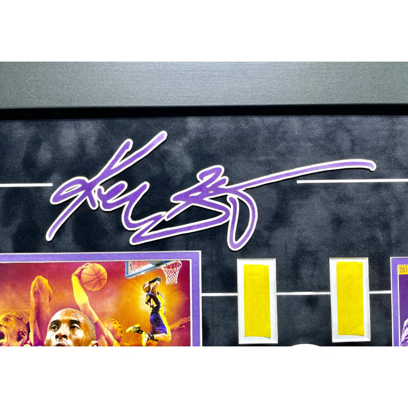 Kobe Bryant Final Lakers Game Used Authentic Floor, Confetti & Final Season Ticket Collage Framed