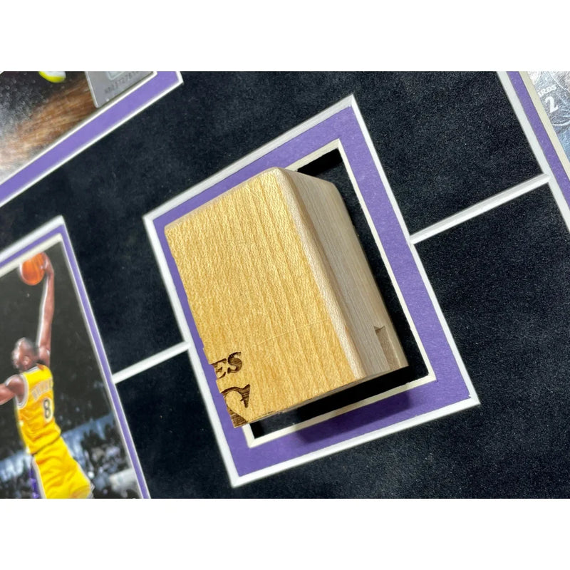 Kobe Bryant Final Lakers Game Used Authentic Floor, Confetti & Final Season Ticket Collage Framed