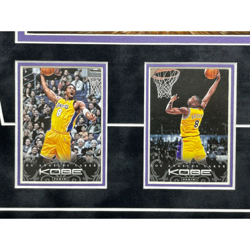 Kobe Bryant Final Lakers Game Used Authentic Floor, Confetti & Final Season Ticket Collage Framed