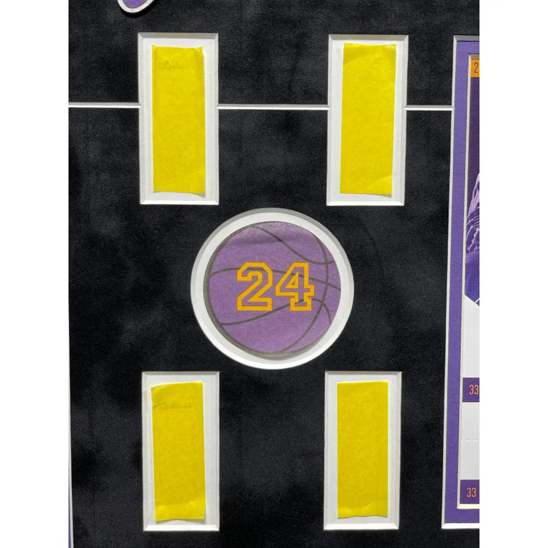 Kobe Bryant Final Lakers Game Used Authentic Floor, Confetti & Final Season Ticket Collage Framed