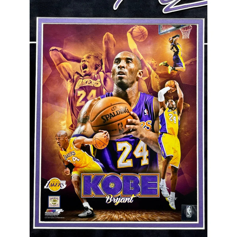 Kobe Bryant Final Lakers Game Used Authentic Floor, Confetti & Final Season Ticket Collage Framed