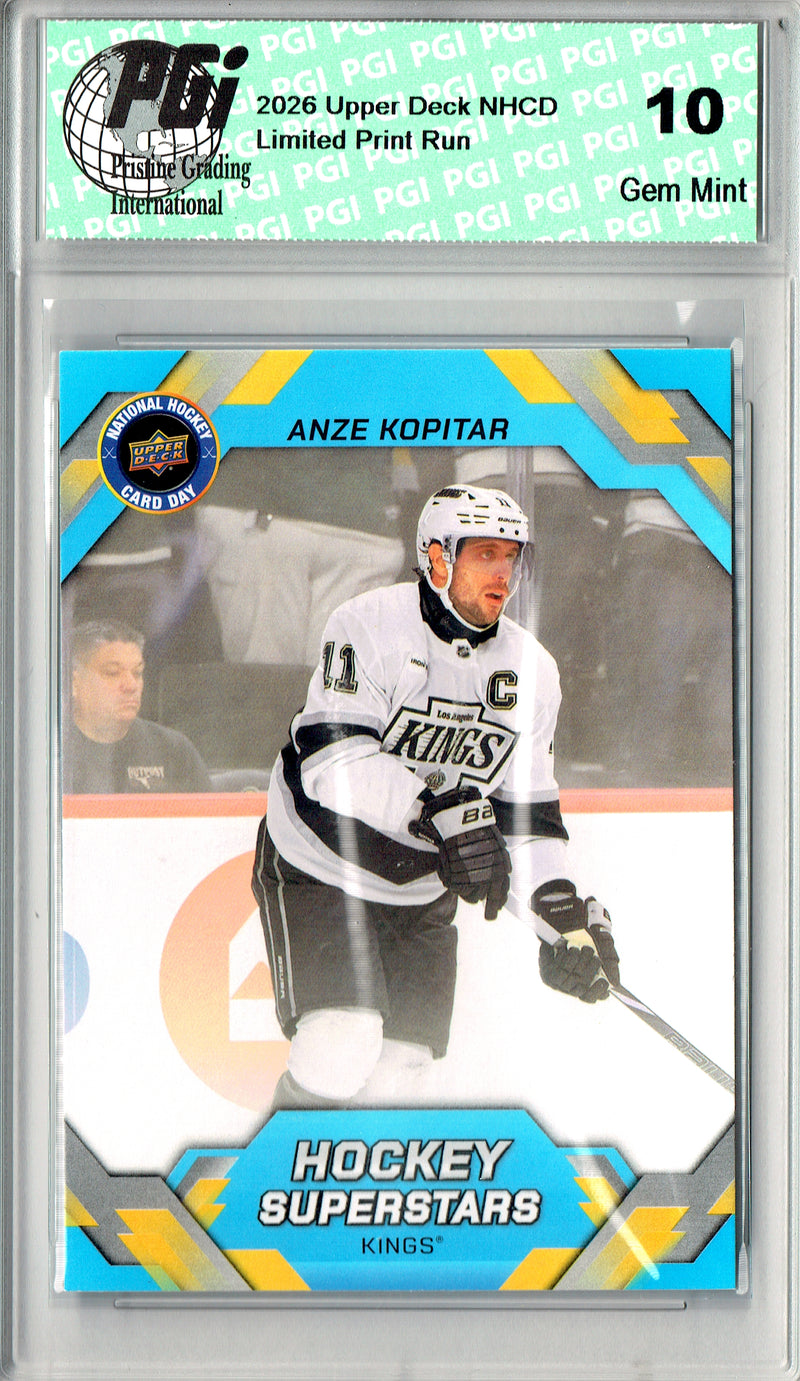 Anze Kopitar Trading Card 2026 Upper Deck #NHCD-19 National Hockey Card Day, PGI 10, Los Angeles Kings Hockey