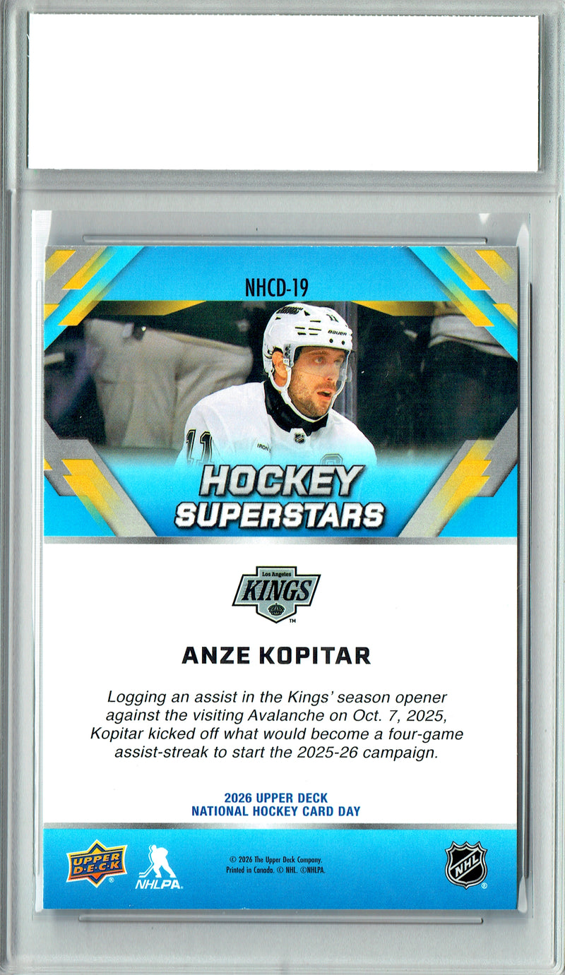 Anze Kopitar Trading Card 2026 Upper Deck #NHCD-19 National Hockey Card Day, Certified Mint+ Condition, Los Angeles Kings Hockey