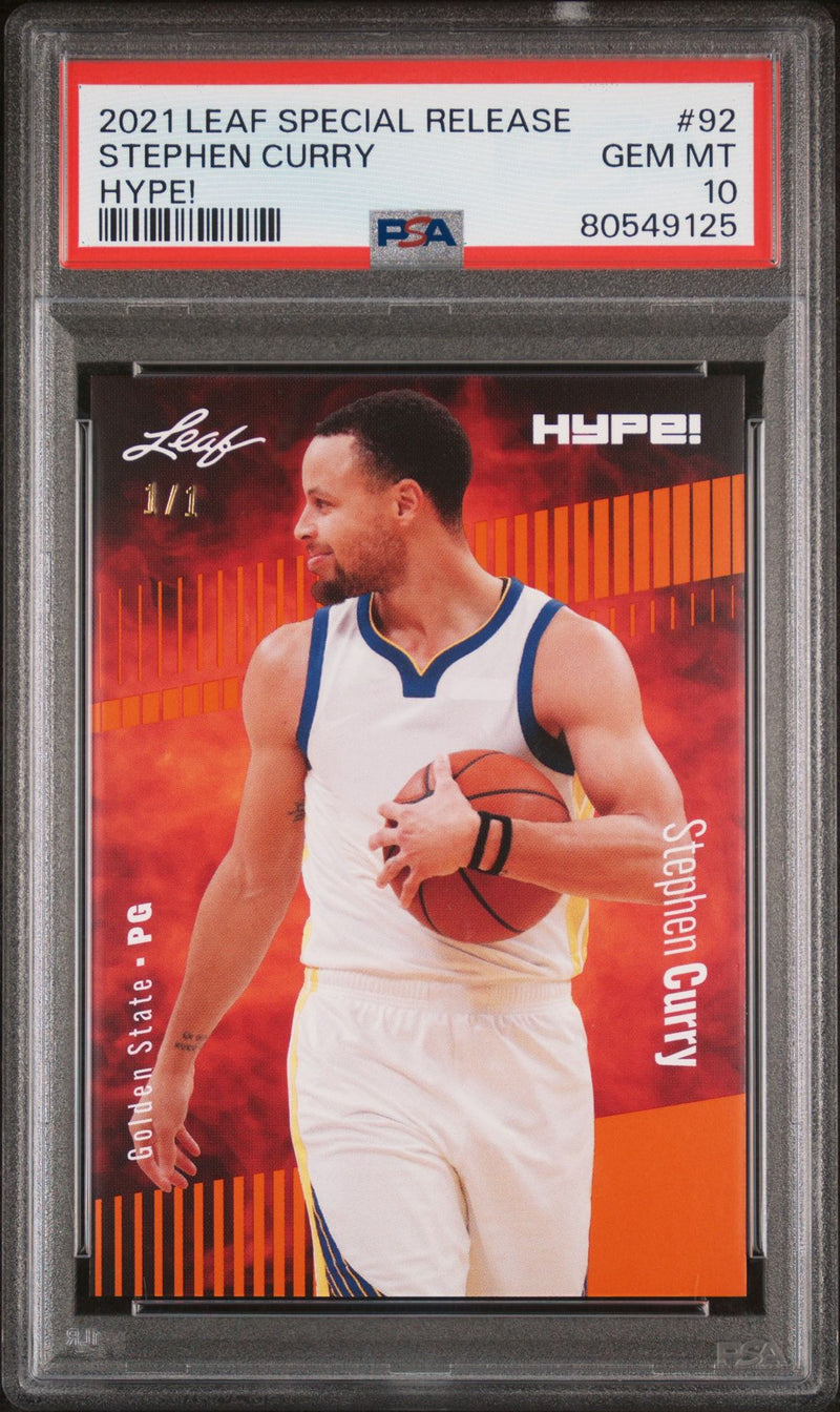 PSA 10 Stephen Curry 2022 Leaf Hype! #92 Orange Masterpiece 1/1 Rare Card