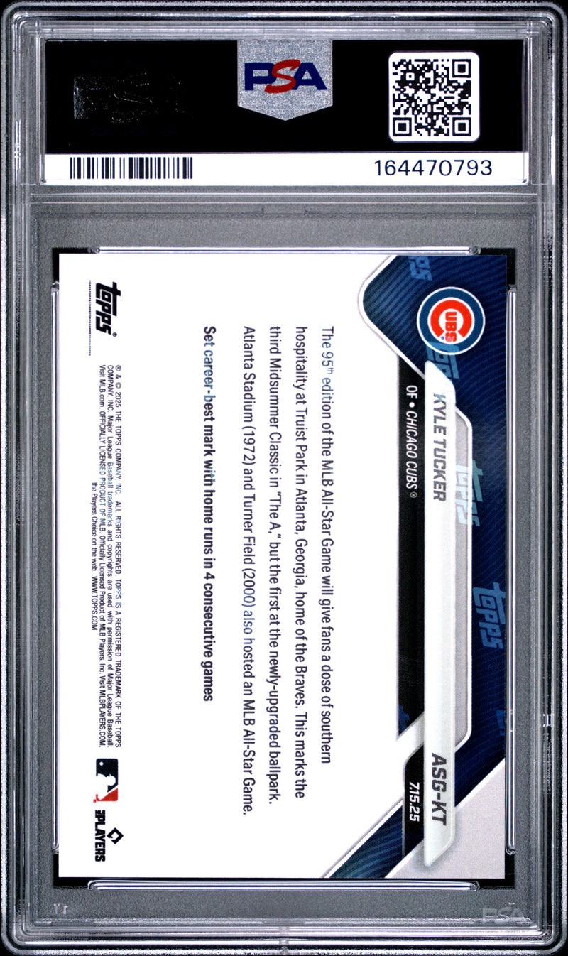 Kyle Tucker Trading Card 2025 Topps Now #ASG-KT Platinum Member, PSA 10, Chicago Cubs Baseball