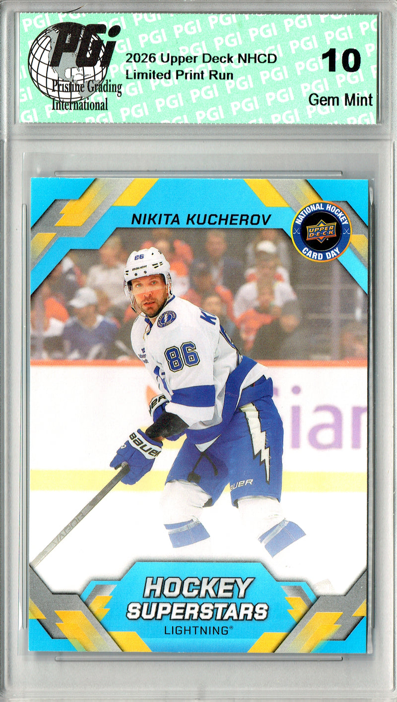 Nikita Kucherov Trading Card 2026 Upper Deck #NHCD-17 National Hockey Card Day, PGI 10, Tampa Bay Lightning Hockey