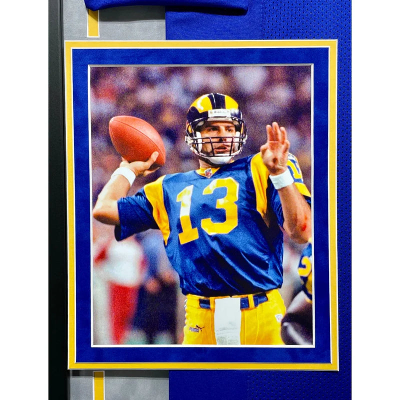 Kurt Warner Autographed St. Louis Rams Jersey Framed BAS Signed Memorabilia LA