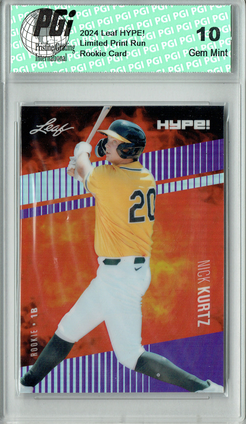 Nick Kurtz 2024 Leaf HYPE! Metal #HM-20 Purple Only 15 Made Rookie Card PGI 10