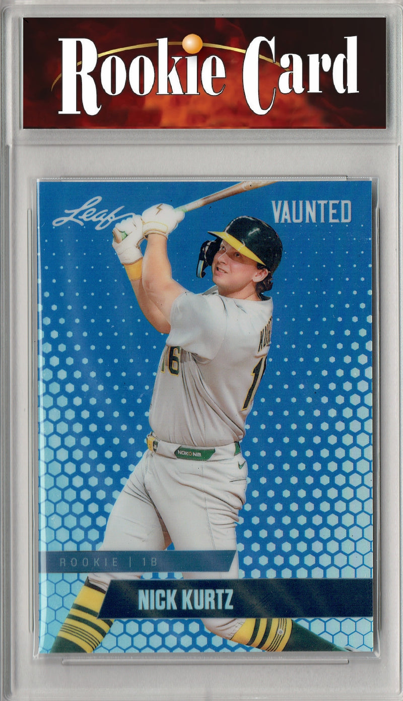 Certified Mint+ Nick Kurtz 2024 Leaf Vaunted Metal #VM-23 Blue 20 Made Rookie Card Oakland Athletics