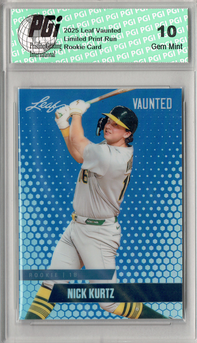 Nick Kurtz 2024 Leaf Vaunted Metal #VM-23 Blue 20 Made Rookie Card PGI 10