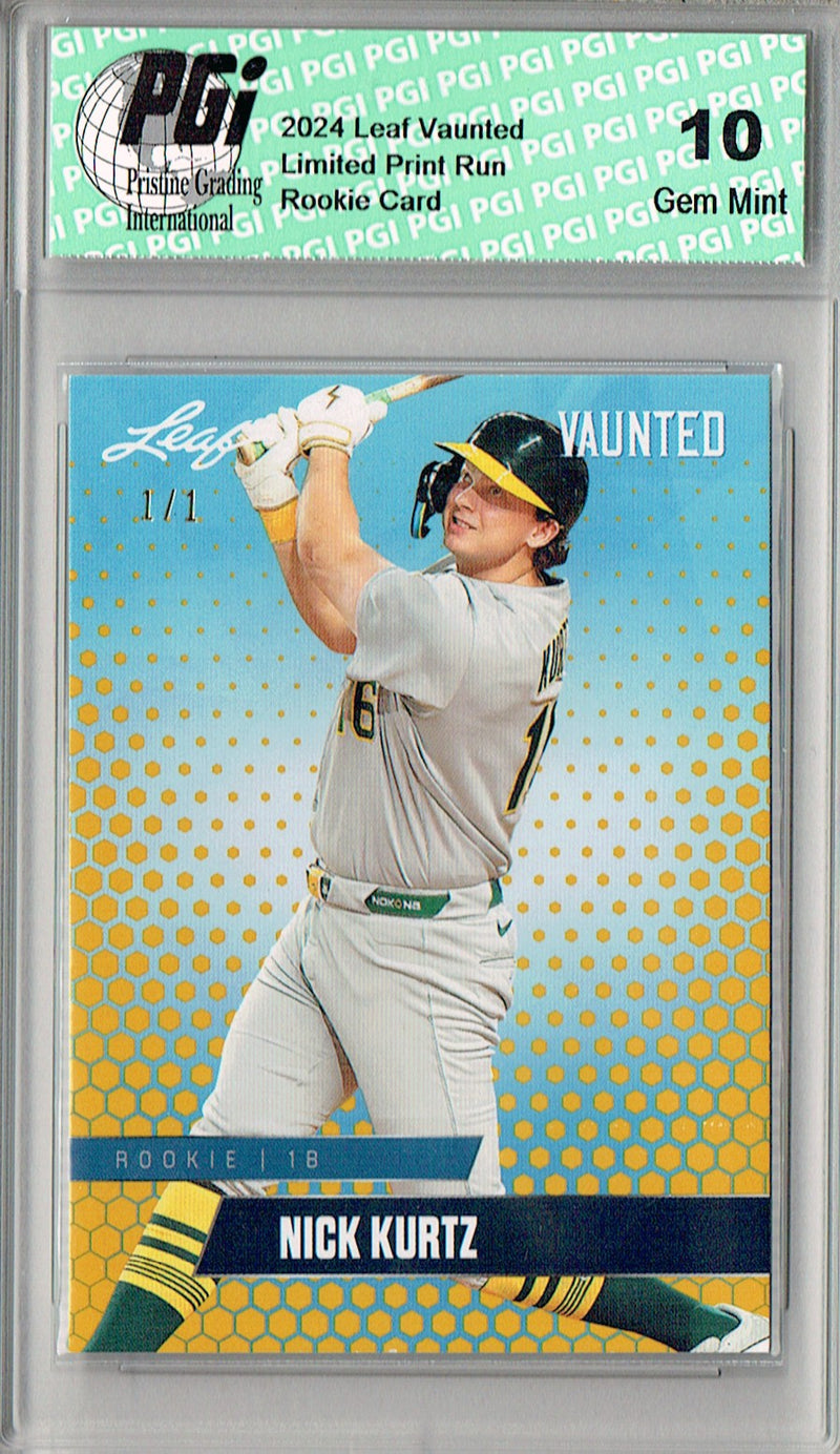 Nick Kurtz 2024 Leaf Vaunted #V-24 Gold Blank Back 1/1 Rookie Card PGI 10