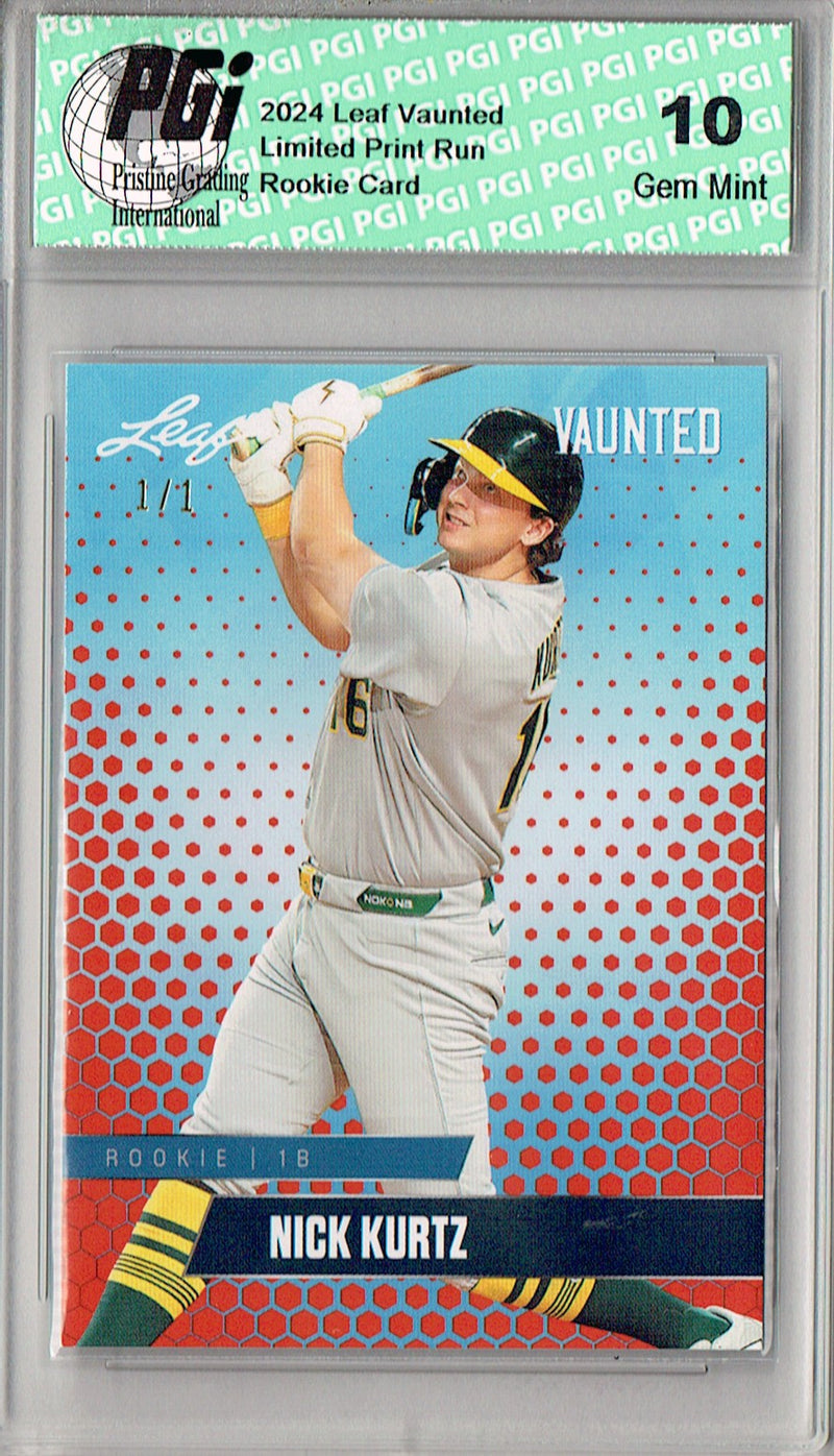 Nick Kurtz 2024 Leaf Vaunted #V-24 Orange Blank Back 1/1 Rookie Card PGI 10