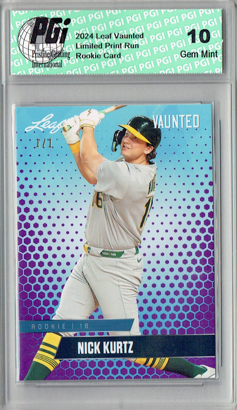 Nick Kurtz 2024 Leaf Vaunted #V-24 Purple Blank Back 1/1 Rookie Card PGI 10
