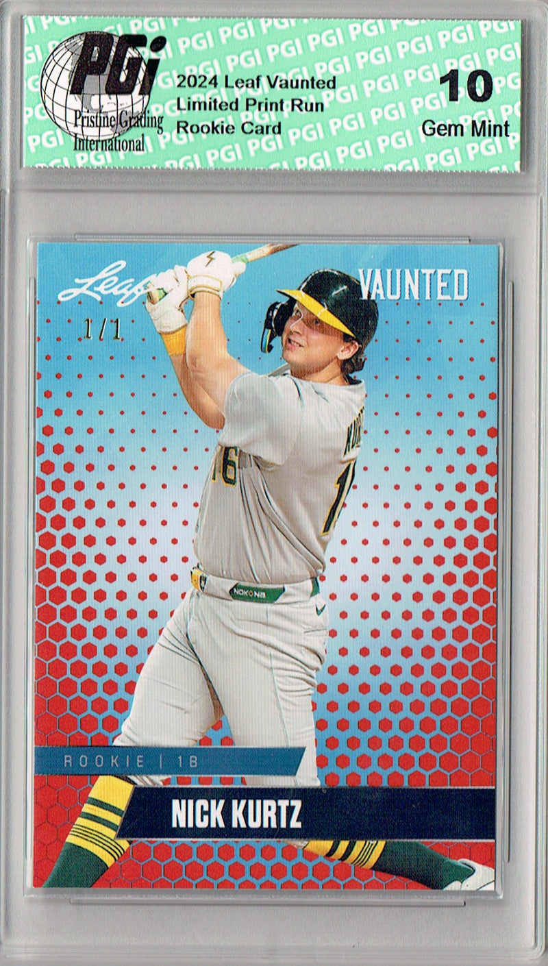 Nick Kurtz 2024 Leaf Vaunted #V-24 Red Blank Back 1/1 Rookie Card PGI 10