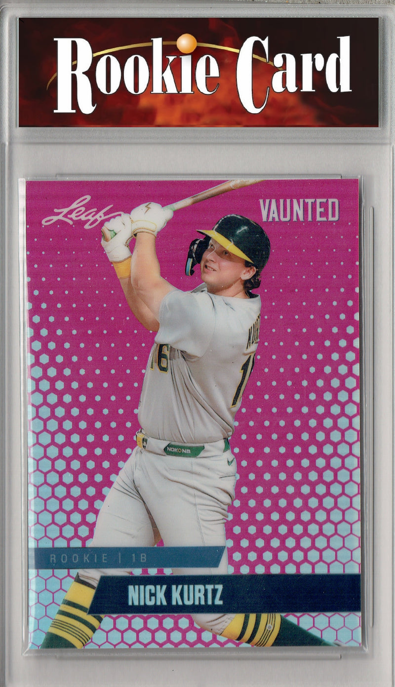 Certified Mint+ Nick Kurtz 2024 Leaf Vaunted Metal #VM-23 Pink 10 Made Rookie Card Oakland Athletics