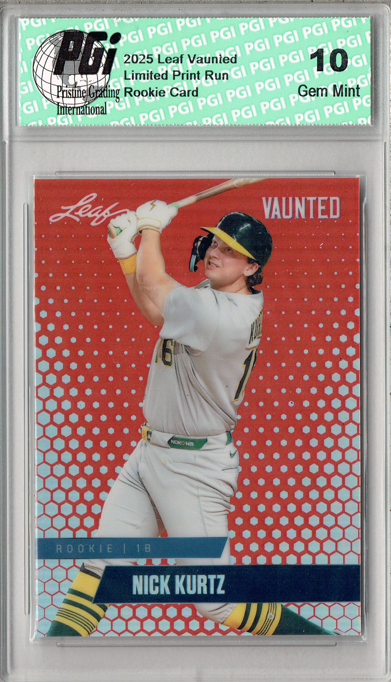 Nick Kurtz 2024 Leaf Vaunted Metal #VM-23 Red #1 of 2 Made Rookie Card PGI 10