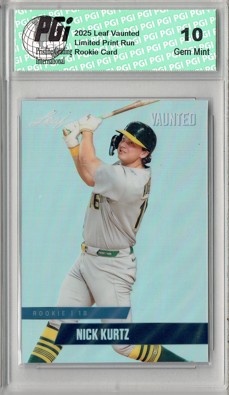 Nick Kurtz 2024 Leaf Vaunted Metal #VM-23 Silver 25 Made Rookie Card PGI 10