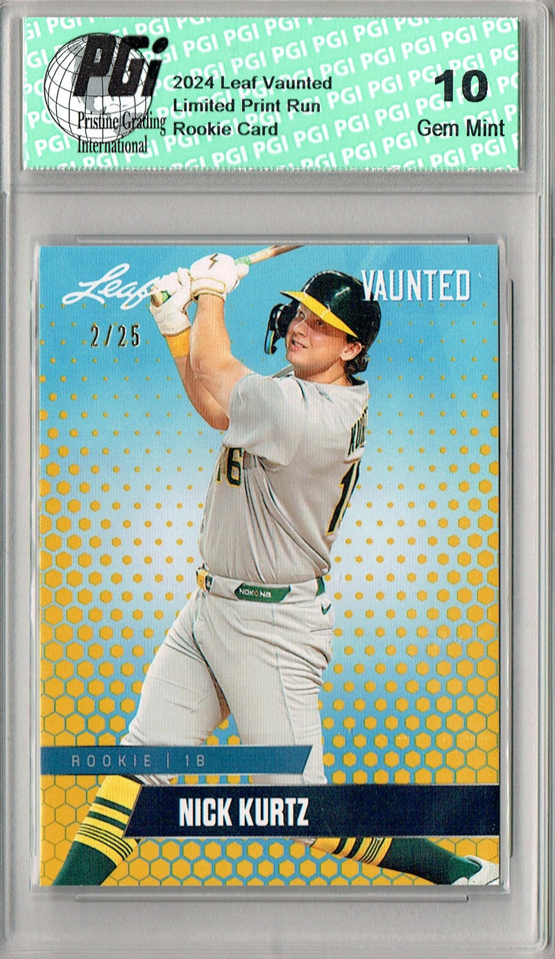 Nick Kurtz 2024 Leaf Vaunted #V-24 Gold 25 Made Rookie Card PGI 10