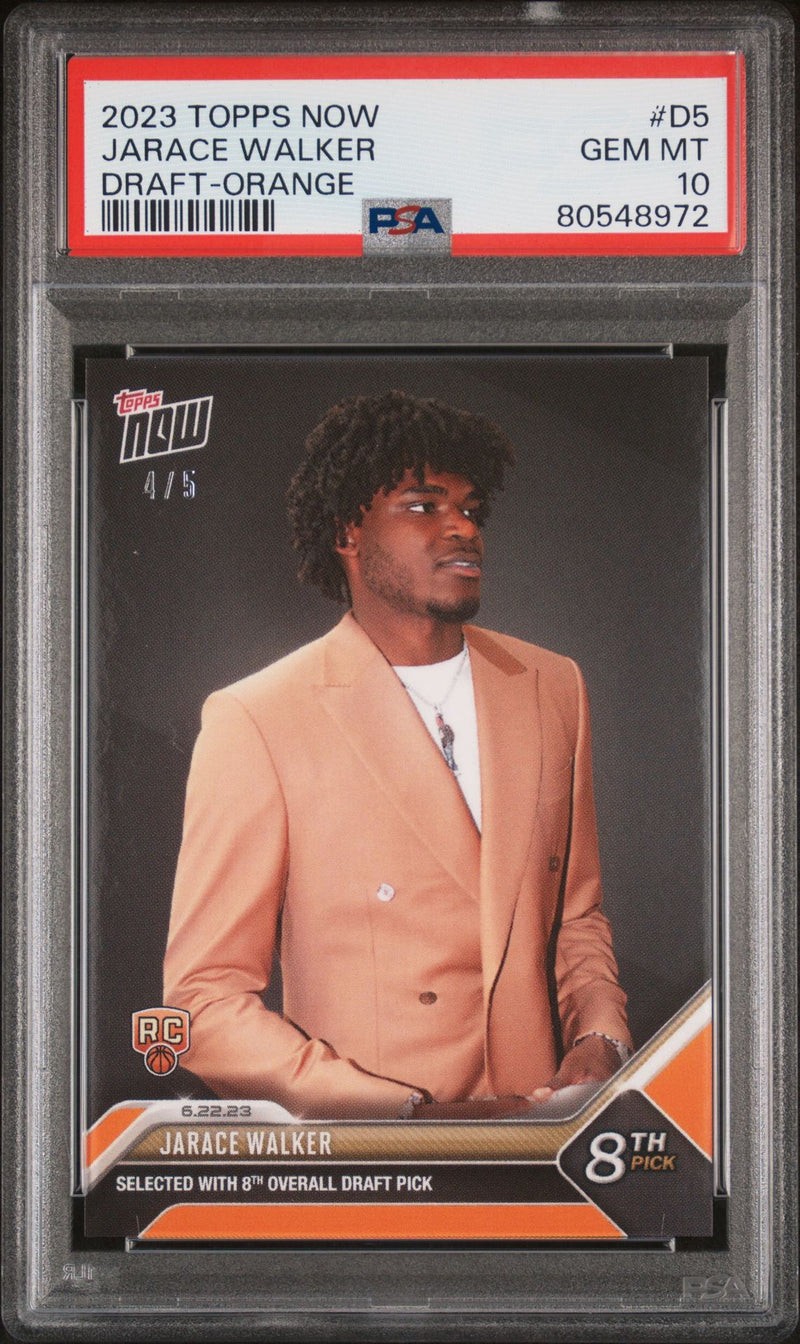 PSA 10 Jarace Walker 2023 Topps Now #D5 Orange SP #4 of 5 Rookie Card