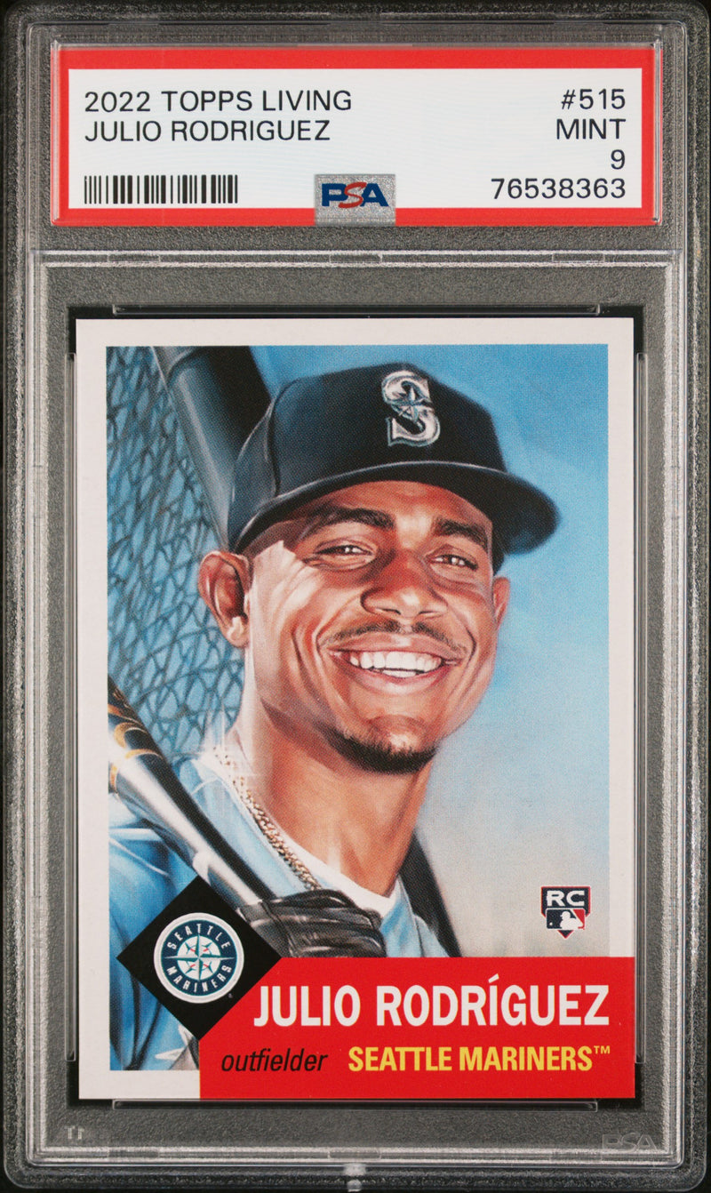 Julio Rodriguez PSA 9 2022 Topps Living #515 Rookie Card Seattlle Mariners