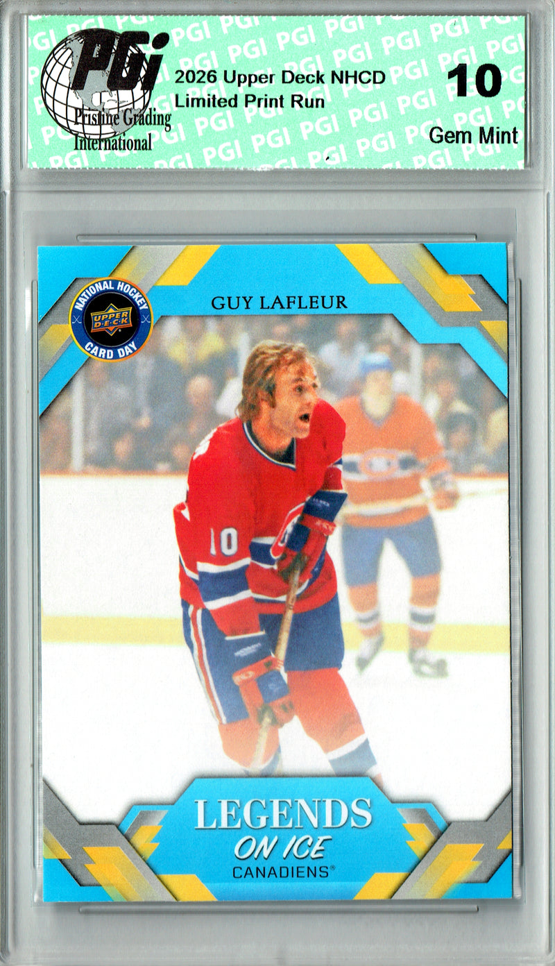 Guy Lafleur Trading Card 2026 Upper Deck #NHCD-27 National Hockey Card Day, PGI 10, Montreal Canadiens Hockey