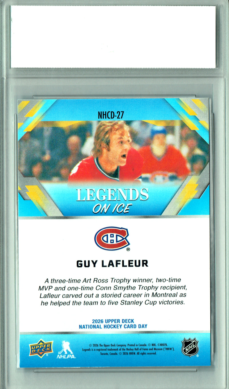 Guy Lafleur Trading Card 2026 Upper Deck #NHCD-27 National Hockey Card Day, Certified Mint+ Condition, Montreal Canadiens Hockey