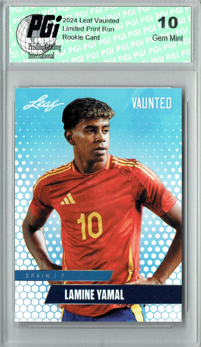 Lamine Yamal 2024 Leaf Vaunted #V-10 Debut Collection Rookie Card PGI 10