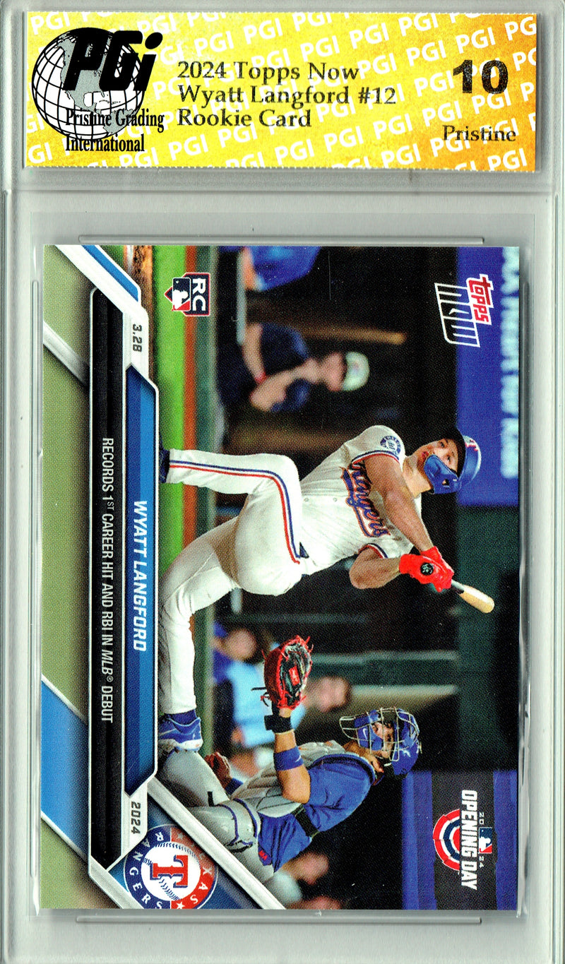 Wyatt Langford 2024 Topps Now #12 PRISTINE Rookie Card PGI 10