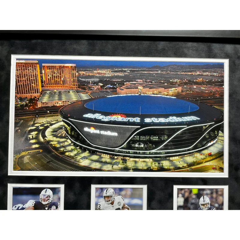 Las Vegas Raiders 1st Year Ticket Collage Signed Darren Waller Josh Jacobs Ingold Framed BAS COA