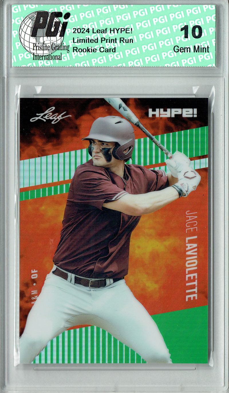 Jace Laviolette 2024 Leaf HYPE! Metal #HM-06 Green Only 5 Made Rookie Card PGI 10