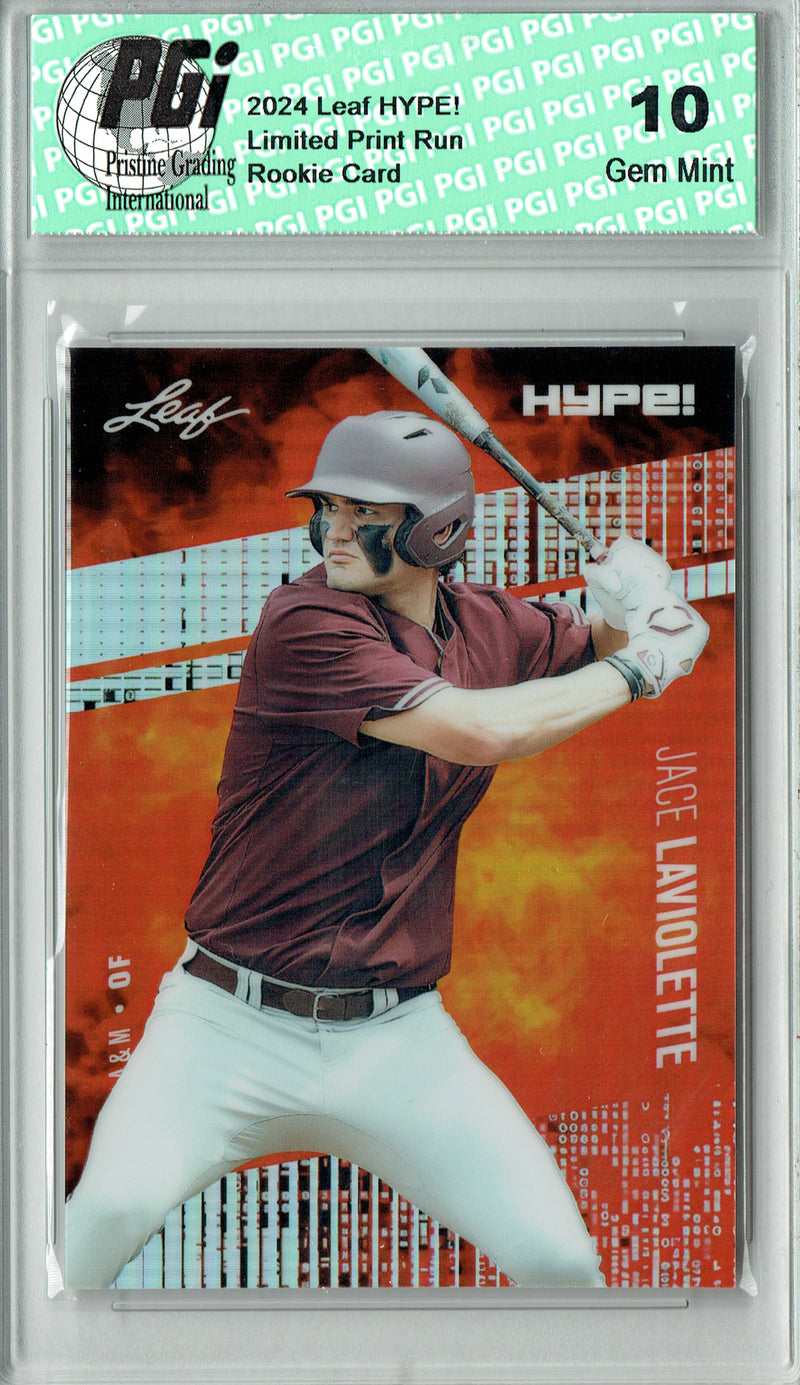 Jace Laviolette Rookie Card 2024 Leaf HYPE! #HM-06 Metal 1/1 Matrix, PGI 10, Cleveland Guardians Baseball