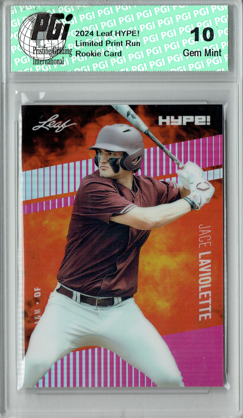 Jace Laviolette 2024 Leaf HYPE! Metal #HM-06 Pink Only 10 Made Rookie Card PGI 10