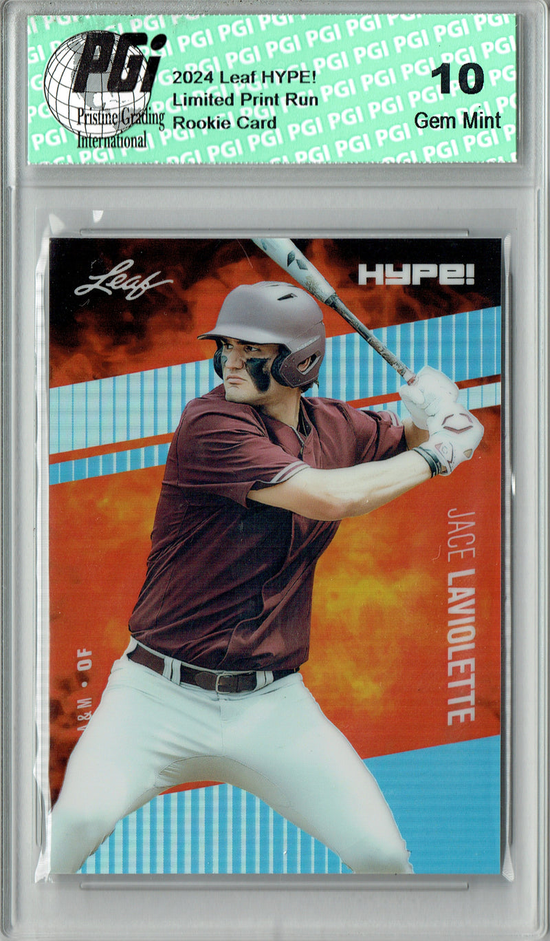 Jace Laviolette Rookie Card 2024 Leaf HYPE! #HM-06 Metal 1/1 Platinum, PGI 10, Cleveland Guardians Baseball