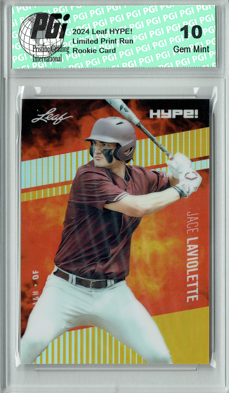 Jace Laviolette Rookie Card 2024 Leaf HYPE! #HM-06 Metal 1/1 Gold, PGI 10, Cleveland Guardians Baseball