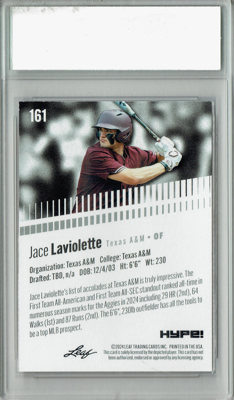 Jace Laviolette 2024 Leaf HYPE! #161 Gold SP 25 Made Rookie Card PGI 10