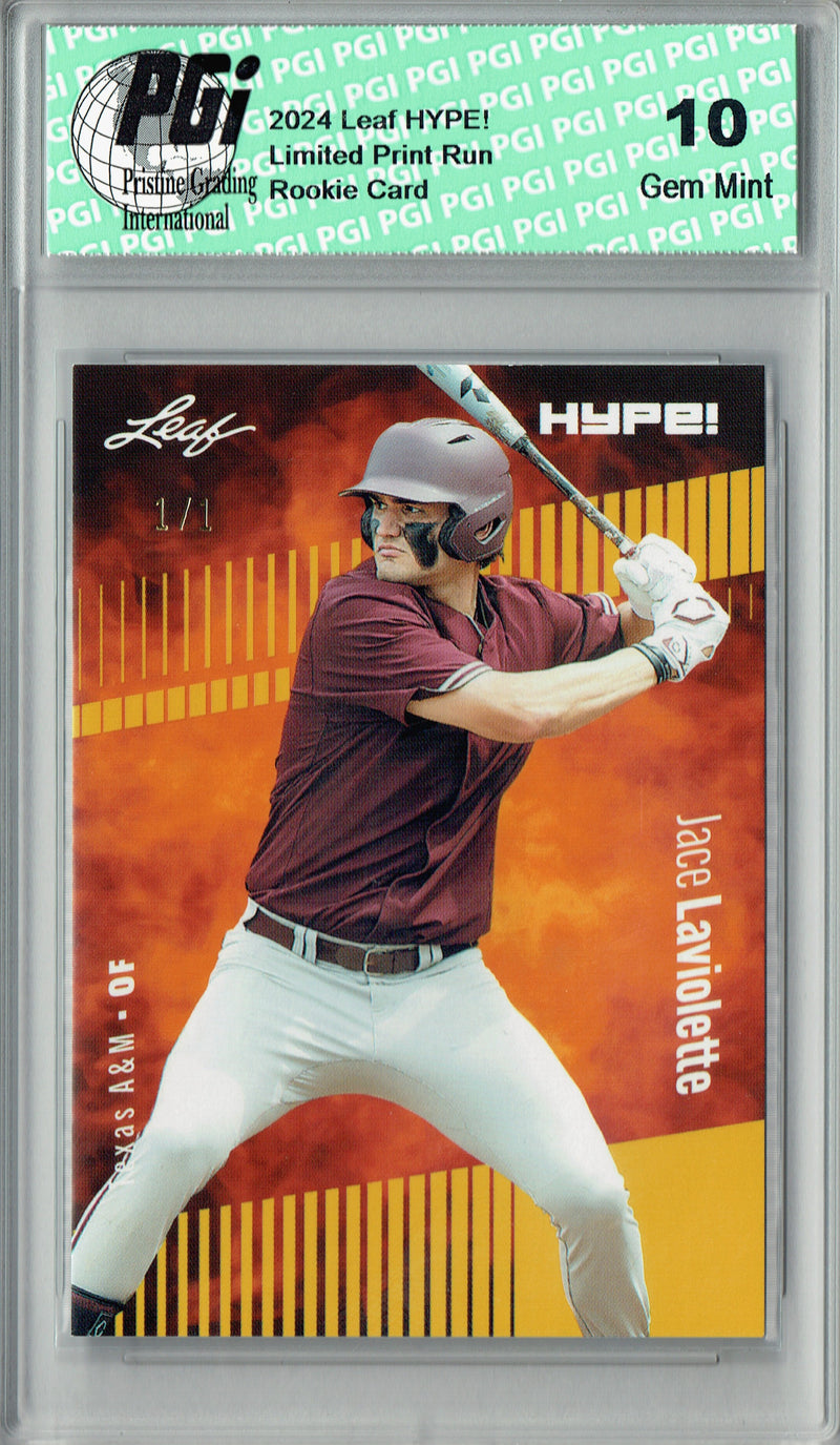 Jace Laviolette 2024 Leaf HYPE! #161 Gold Blank Back 1/1 Rookie Card PGI 10