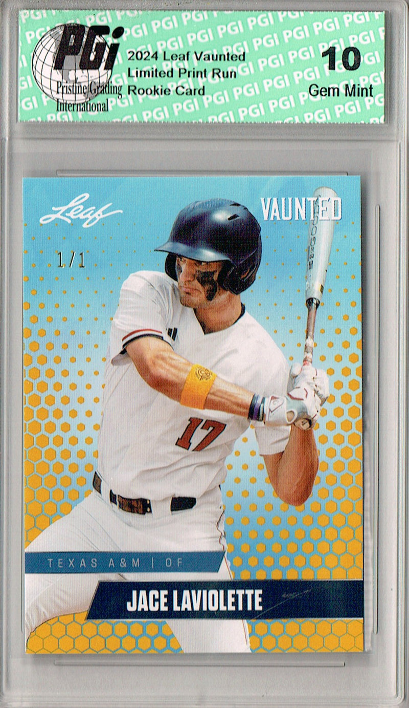 Jace Laviolette 2024 Leaf Vaunted #V-06 Gold Blank Back 1/1 Rookie Card PGI 10
