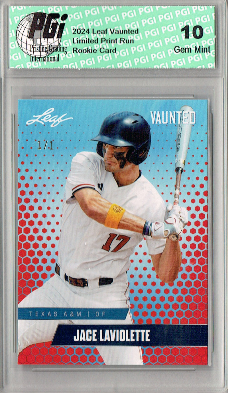 Jace Laviolette 2024 Leaf Vaunted #V-06 Red Blank Back 1/1 Rookie Card PGI 10