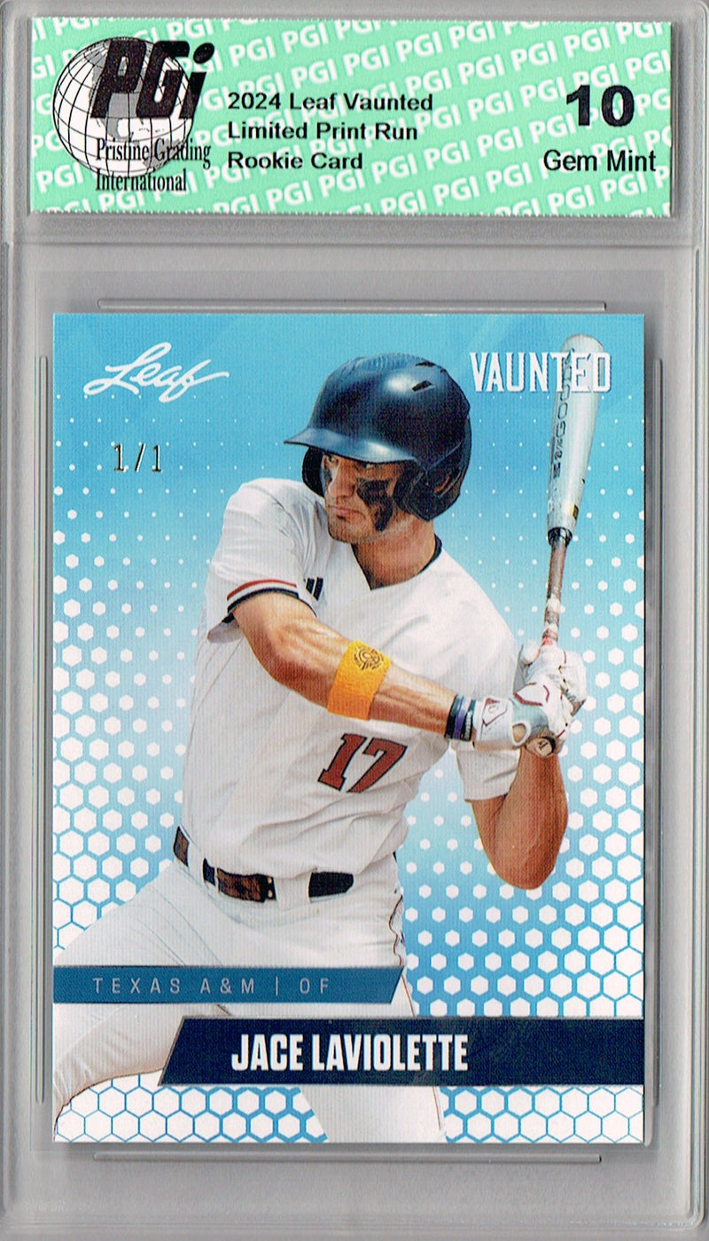 Jace Laviolette 2024 Leaf Vaunted #V-06 White Blank Back 1/1 Rookie Card PGI 10