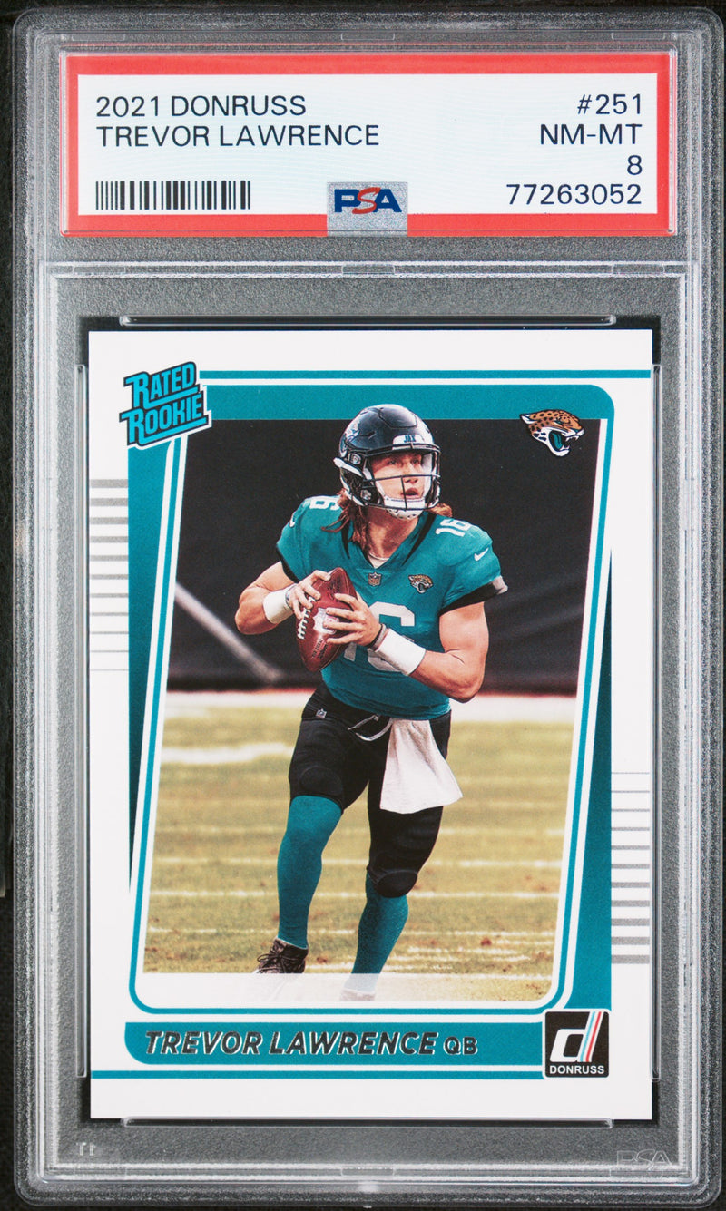 PSA 8 NM-MT Trevor Lawrence 2021 Donruss #251 Rookie Card