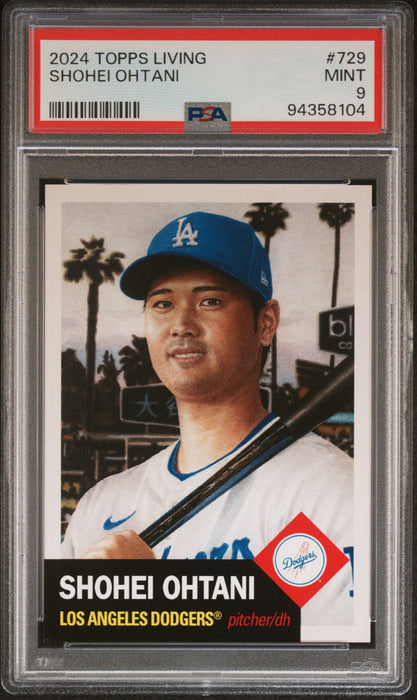 PSA 9 Shohei Ohtani 2024 Topps Living Set #729 Dodgers Rare Trading Card