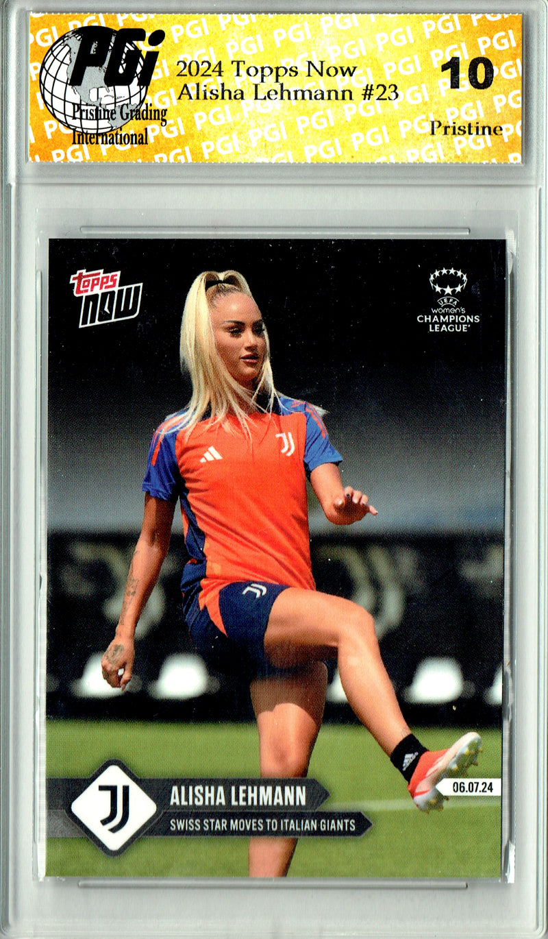 Alisha Lehmann Rookie Card 2024 Topps Now #23 PRISTINE, PGI 10, Leicester City Soccer