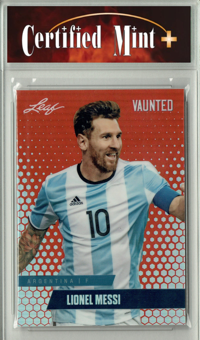 Certified Mint+ Lionel Messi 2024 Leaf Vaunted Metal #VM-11 Red #1 of 2  Made Rare Trading Card Argentina