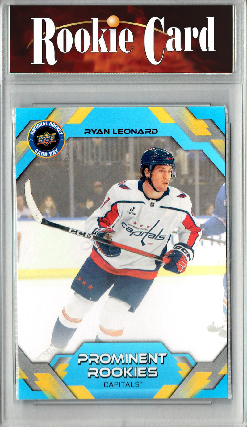 Ryan Leonard Rookie Card 2026 Upper Deck #NHCD-4 National Hockey Card Day, Certified Mint+ Condition, Washington Capitals Hockey