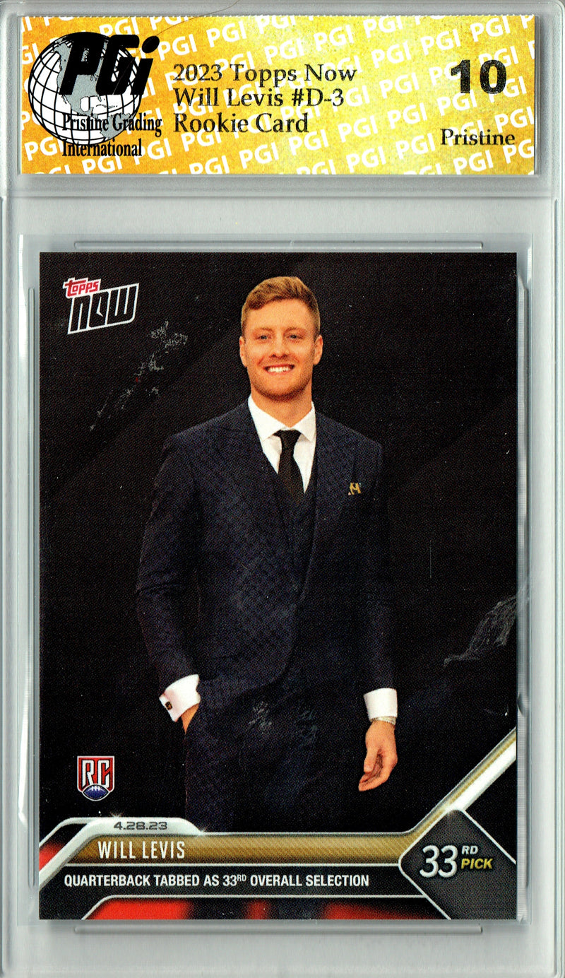 Will Levis 2023 Topps Now #D-3 PRISTINE Rookie Card PGI 10