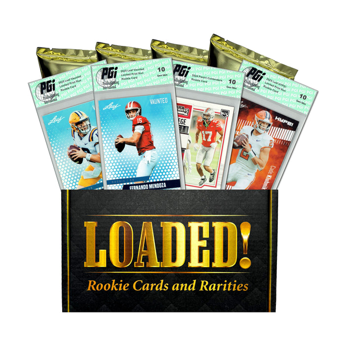 LOADED! PGI 10 2026 NFL Football Draft Collector's Box: 4) Rookie Cards - Fernando Mendoza, Jeremiyah Love, Ty Simpson, Carson Beck, Carnell Tate, Garett Nussmeir and more