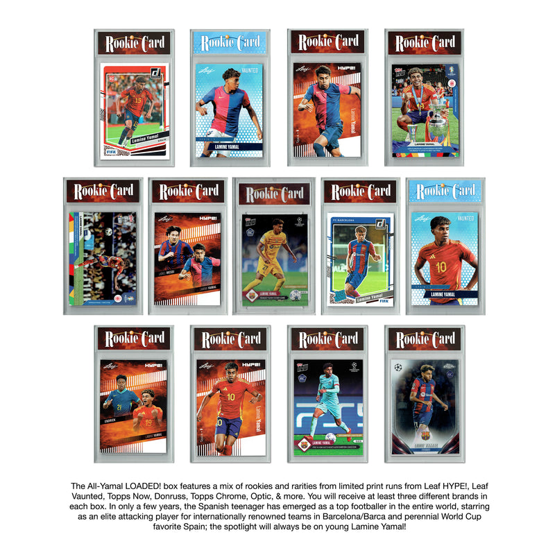LOADED! All Lamine Yamal Soccer Collector's Box: 4 Certified Mint+ Rookie Cards - Leaf HYPE, Leaf Vaunted, and more - Barcelona/Spain