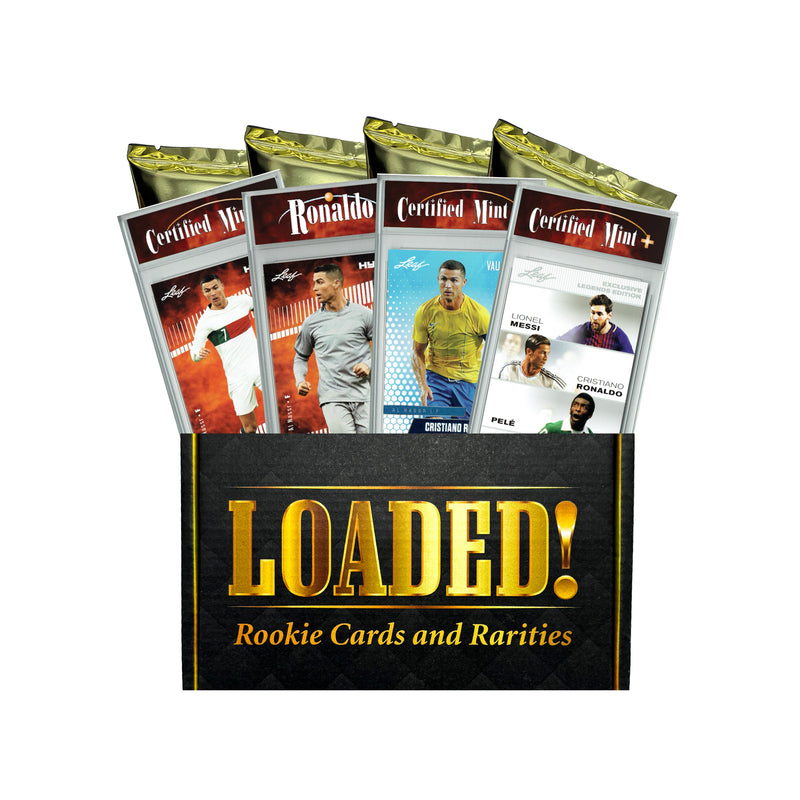 LOADED! All Cristiano Ronaldo Soccer Collector's Box: 4 Certified Mint+ Special Edition Trading Cards - Leaf HYPE! & Vaunted Only 5000 Made w/ 1 Numbered Card in Every Box!